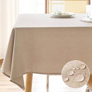 lot 87256 image: AUSSPVOCT Textured Linen Tablecloth Rectangle 52x70 Waterproof Spill-Proof Wipeable Table Cloth Wrinkle Free Linen Outdoor Table Cover for Birthday Party Farmhouse Tablecloths Up to 54X36 Tables
