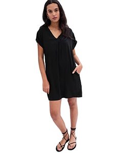 lot 87273 image: GAP Womens Short Sleeve V-Neck Dress True Black XL