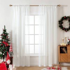 lot 87301 image: MIULEE 2 Panels Solid Color Sheer Window Curtains Elegant Window Voile PanelsDrapesTreatment for Bedroom Living Room (54X90 Inches Ivory)