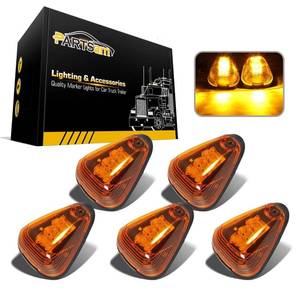 lot 87304 image: Partsam 5Pcs Cab Marker Lights, Amber Led Roof Running Lights, Top Clearance Lights Assembly 16LED Compatible with F250 F350 F450 F550 Cab Lights 1999-2016E350 E450 2017 2018 Super Duty Pickup Truck