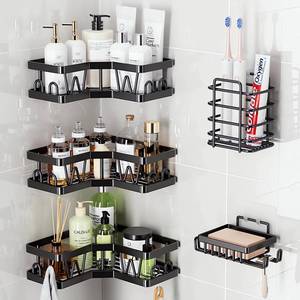 lot 87306 image: Gavoyeat Shower Caddy Corner Bathroom Shelves Basket Shelf Organizer Storage, Bathroom Shower Shelf Organizer Rack Holder Stainless Steel Self Adhesive No Drilling 5-Pack