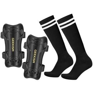 lot 87321 image: Geekism Soccer Shin Guards for Youth Kids Toddler, Protective Soccer Shin Pads & Socks Equipment - Football Gear for 3 5 4-6 7-9 10-12 Years Old Children Teens Boys Girls (Black, Small)