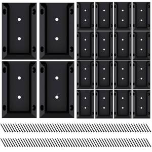 lot 87325 image: Goovilla Deck Railing Bracket Connectors, 2x4 Brackets for Railing Wood Lumber Post, 20 PCS Sturdy Nylon Deck Rail Bracket with 120 PCS Coating Screws for Wooden Stair Fence Railings Handrail, Black