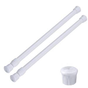 lot 87331 image: AIZESI 2PCS White Tension Rod 16 to 28 Inch, Adjustable Spring Curtain Rod No Drilling, Spring Tension Rods for Window DIY Projects Cupboard Wardrobe Small Curtain Rods Short Tension Rod