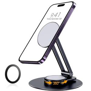 lot 87340 image: CreaDream Magnetic Phone Stand for Desk, Aluminum MagSafe iPhone Stand Foldable Adjustable, Cell Phone Stand Holder Compatible with iPhone 16 15 14 13 12 Pro Max and Magsafe Case