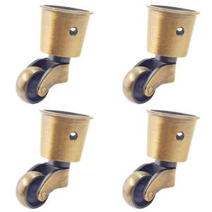 lot 87345 image: Luomorgo 4 Pack Antique Caster Cups Furniture Casters Wheels Zinc Alloy Swivel Cup Casters Round Cup Castor for Cabinet Piano Table Chair
