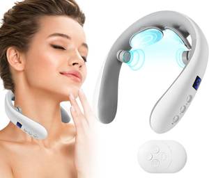 lot 87376 image: QQCherry Neck Massager for Pain Relief, Intelligent Electric Pulse Neck Massager with Heat,Portable Deep Tissue Neck Massager for Women Men Gifts, 4 Piece Set - Retail $4646.15