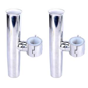 lot 87382 image: Amarine Made 2 Pack of Stainless Steel Tournament Style Rod Holder,Transom Mounted,Wall Mounted,Top Mounted - Angle Adjustable for Rail 1-58 to 2