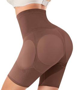 lot 87395 image: Irisnaya Women Shapewear Control Panties Body Shaper Butt Lifter Padded Hip Enhancer Seamless Underwear Hi- Waist Short Chocolate Brown S