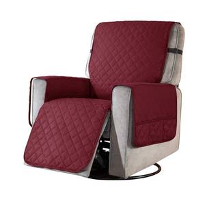 lot 87403 image: subrtex Recliner Chair Cover for Large Reclining Chair Slipcover Seat Width to 28 Inch Reversible Washable Protector with Elastic Adjustable Straps for Kids Pets (Large Recliner, Wine)