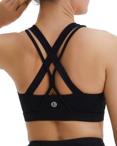 lot 87407 image: RUNNING GIRL Sports Bras for Women, Criss-Cross Back Padded Strappy Sports Bras Medium Support Yoga Bra with Removable Cups(2919 Black L)