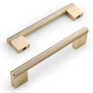 lot 87412 image: Amerdeco 10 Pack Brushed Gold Knurled Cabinet Pulls 5 Inch(128MM) Hole Centers Gold Kitchen Cabinet Handles Cabinet Hardware Cupboard Handles Drawer Pulls ZH0043�