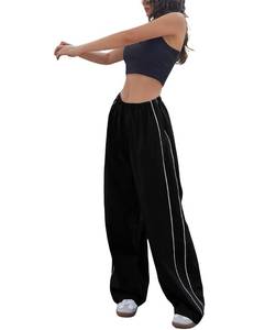 lot 87419 image: Lianlive Womens Parachute Pants Wide Leg Baggy Y2K Track Pants for Women (Black-S)
