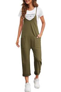 lot 88598 image: Nirovien Oversized Jumpsuits for Women Sleeveless Spaghetti Strap Loose Overalls with Pocket One Piece Rompers(Army Green,M)