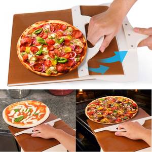 lot 88599 image: Vodolo Sliding Pizza Peel,Small Pizza Peel Perfectly Smart Transfer Slider,Pizza Boards Slide Tools with Wood Handle Easy Sliding Pizza Shovel Spatula Paddlefor Indoor & Outdoor Ovens Accessories