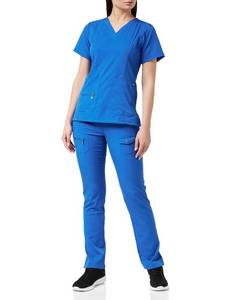 lot 88632 image: Adar Uniforms, Pro Breakthrough Plus Scrub Set for Women - Enhanced V-Neck Top & Multi Pocket Pants - 4400 - Royal Blue - M