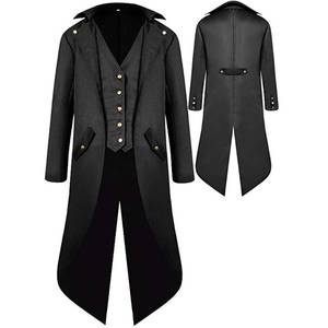 lot 88644 image: BITSEACOCO Mens Gothic Medieval Tailcoat Jacket, Steampunk Vintage Victorian Frock High Collar Coat (M,Black)