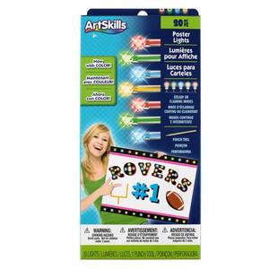 lot 88651 image: ArtSkills Rainbow String Light Kit with Punch Tool and Instructions for Posters, Dorms and Projects, Battery-Operated, 20 Lights with 2 Modes