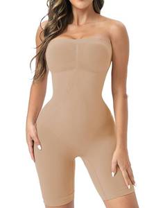 lot 88670 image: Ellareese Strapless Shapewear Bodysuit Butt Lifter Body Shaper for Women Under Dress Tummy Control full Body Shapewear Medium