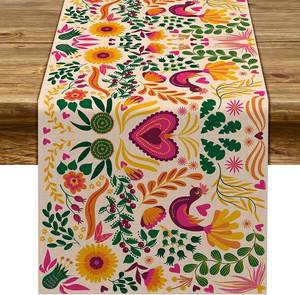 lot 88671 image: Sunwer Mexican Cinco De Mayo Table Runner Mexico Fiesta Party Day of The Dead Decoration Home Kitchen Dining Room Decor 108Inches Long