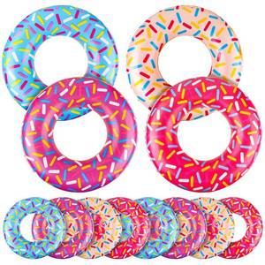 lot 88679 image: Meooeck 12 Pcs Inflatable Donut Lollipop Assorted Inflatable Donut Shaped Suckers Donut Themed Birthday Party Decoration Inflatable Candy Balloons Props Favors for Swimming Pool, 4 Styles (Donut)