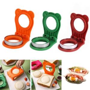 lot 88682 image: 3 Packs Sandwich Cutter and Sealer for Kids Breakfast, DIY Cookie Cutters, Portable Pocket Sandwiches Molds, Stainless Steel Bread Cutter Gift for Kids Boys Girls