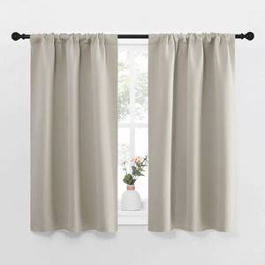lot 88688 image: NICETOWN Blackout Curtains for Living Curtains, Room Darkening Window Curtain Panels, Easy-Care Solid Thermal Insulated DraperiesDrapes for Daughter Room (Natural, 2 Panels, 34 by 45)