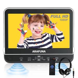 lot 88714 image: Car DVD Player with Headrest Mount,Arafuna 10.5 for car HDMI Input, Portable Support 1080P HD Video, USBSD,Regions Free, Last Memory - Retail $130.29