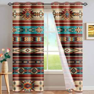 lot 88732 image: ZFRXIGN Southwestern Curtains for Bedroom Living Room Blackout Window Curtain 84 inch Length Native American Style Patio Window Curtains 2 Panels Brown