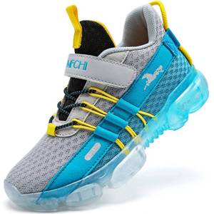 lot 88750 image: JMFCHI Boys Girls Kids Sneakers Knitted Mesh Sports Shoes Breathable Lightweight Running Shoes for Kids Fashion Athletic Casual Shoes Grey Blue 8 Big Kid