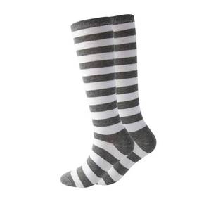 lot 88757 image: Cerebro Knee High Socks for Kids Stripes Girls Cotton Calf Athletic Tube Socks,SOCKS (1Pairs 4-6Y, 1Pairs grey) �