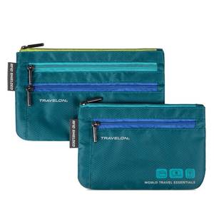 lot 88761 image: Travelon World Travel Essentials Set Of 2 Currency and Passport Organizers, Peacock Teal