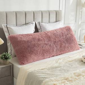 lot 88778 image: LIFEREVO Body Pillow Cover with Zipper Closure,Luxury Shaggy Ultra Soft Plush Faux Fur Pillowcase 20x54 for Bed Couch,Microfiber Long Pillowshams for Adults Pregnant WomenMotherWife(Old Pink)