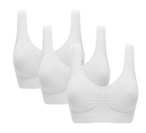 lot 88836 image: Vermilion Bird Womens 2 Pack Seamless Comfortable Sports Bra with Removable Pads White XL