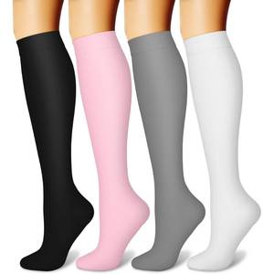 lot 88857 image: CHARMKING Compression Socks for Women and Men Circulation (4 Pairs)15-20 mmHg is Best Support for Athletic Running Cycling (SM, Multi 06)