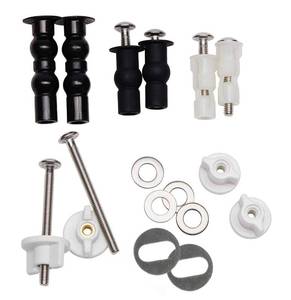 lot 88859 image: Hibbent Universal Toilet Seats Screws and Bolts Metal - Toilet Seat Hinges Bolt Screws, Toilet Seat Fixings Expanding Rubber,Toilet Seat Replacement Parts Kit(5 Choices)