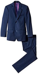 lot 88862 image: Isaac Mizrahi Big Boys Slim Boys 2 Piece Cut LinenCotton Suit, Navy, 16 - Retail $99.52