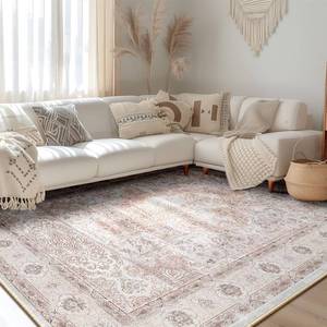 lot 88880 image: BESTSWEETIE 8x10 Area Rugs for Living Room Area Rug 8x10 Living Room Washable Rugs 8x10 Vintage Rug Area Rug for Bedroom Living Room Dinning Room No Pile Non Slip Pink - Retail $104.4