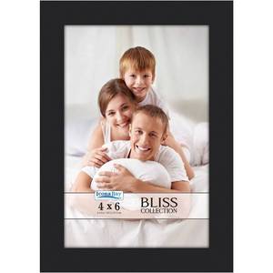 lot 88883 image: Icona Bay 4x6 Black Picture Frame, Modern Style Wood Composite Frame, Table Top or Wall Mount, Bliss Collection