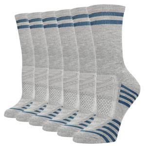lot 88893 image: FUNDENCY Womens Athletic Crew Socks 6 Pack, Running Breathable Cushion Socks with Arch Support Gray and Blue