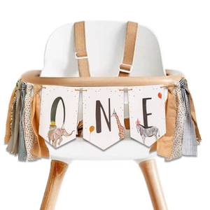 lot 88895 image: MUWEOL Animal High Chair Banner - Jungle Safari High Chair Banner for Baby,Animal 1st Birthday Decorations,Woodland Animal Garland