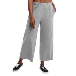lot 88900 image: Hanes Comfortblend Womens Originals French Terry Wide Leg, Crop Fleece Pants, 25, Available in Plus, Concrete PE Heather, X Small