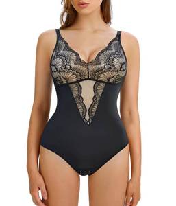 lot 88908 image: REDPAI Lace Shapewear Bodysuit Tummy Control V Neck Slimming Body Suits Women Sleeveless Body Shaper Going out Tank Tops Large