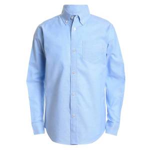 lot 89548 image: IZOD boys Long Sleeve Solid Button-down Oxford Shirt, Ox Blue, 18 US