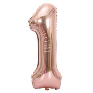 lot 89606 image: Tellpet Rose Gold Number 1 Balloon, 40 Inch