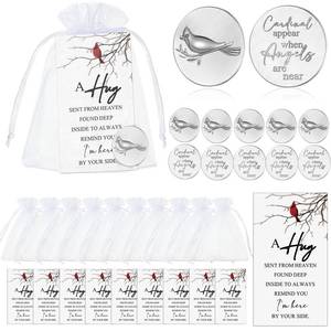 lot 89607 image: Fumete 108 Pcs Cardinal Memorial Angel Sign Coins Set Includes Cardinal Funeral Pocket Token Cardinal Sign Poem Cards Organza Bags Cardinal Memorial Gift for Funeral Favors Celebration of Life Decor