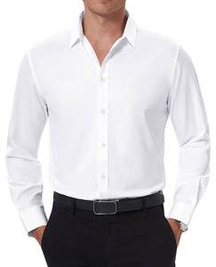 lot 89614 image: DEMEANOR Slim Fit White Dress Shirt for Men Dress Shirts Long Sleeve Big Tall White Button Down Shirt Wrinkle Free Stretch Fitted
