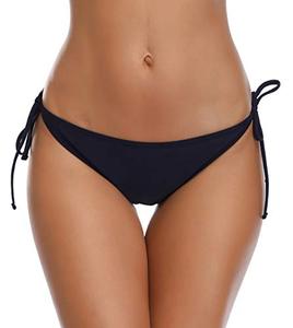 lot 89630 image: Lanmiya Womens Swim Bottom Tie Side Bikini Bottom Tankini Swimsuit Briefs(Black-M)