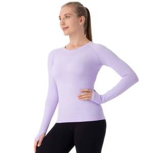 lot 89649 image: MathCat Seamless Workout Shirts for Women Long Sleeve Yoga Tops Sports Running Shirt Breathable Athletic Top Slim Fit