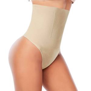 lot 89650 image: Womens Thong Shapewear Mid to High Waisted Shaper Thong WN0017(02#B Beige#high Waisted firm,Medium)